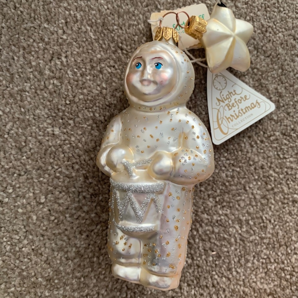 NWT Glass Snowbabies Drummer Ornament